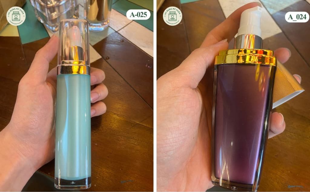 chai lọ mỹ phẩm đầu nhấn