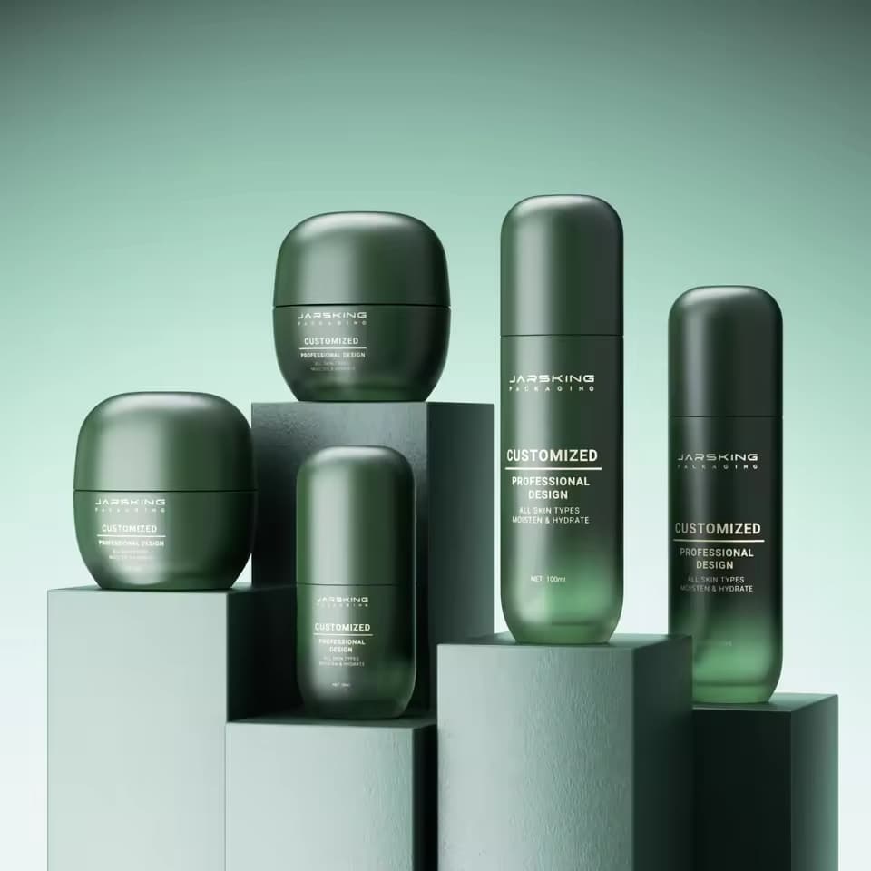 set chai lọ mỹ phẩm thuỷ tinh mờ