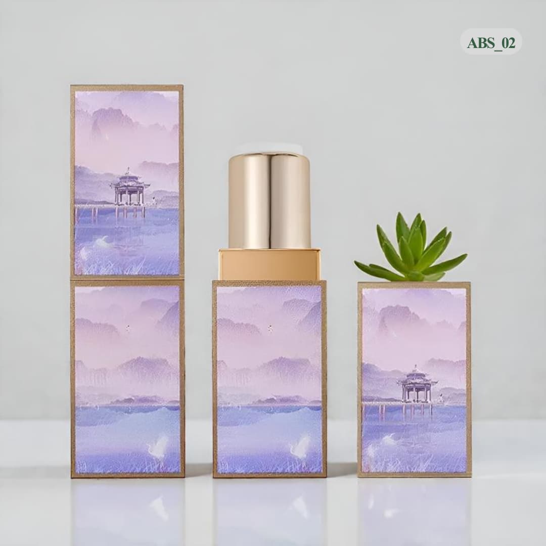 Vỏ son môi in tranh nghệ thuật phối viền vàng sang trọng mã ABS02