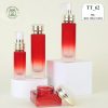 Bộ chai lọ mỹ phẩm TT_62 với thiết kế đỏ ombre phối nắp vàng tinh xảo