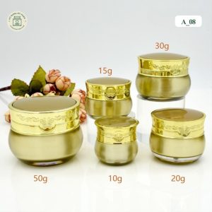 Mẫu hũ kem mỹ phẩm Acrylic nắp vàng hình cánh bướm cao cấp mã A_08