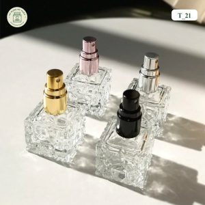 Mẫu chai chiết nước hoa thủy tinh khối vuông mã T_21