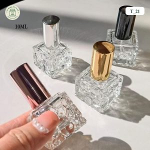 Mẫu chai chiết nước hoa thủy tinh khối vuông mã T_21