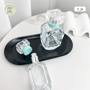 chai nước hoa thủy tinh trong suốt nắp pha lê mã T_24