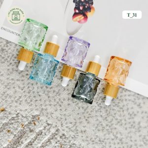 Mẫu chai tinh chất Serum khối vân thủy tinh mã T_31