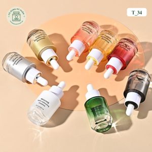 Mẫu chai Serum thủy tinh vân đỉnh mã T_34