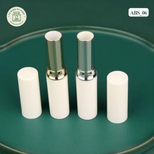 Mẫu vỏ son trắng viền kim loại ABS_06