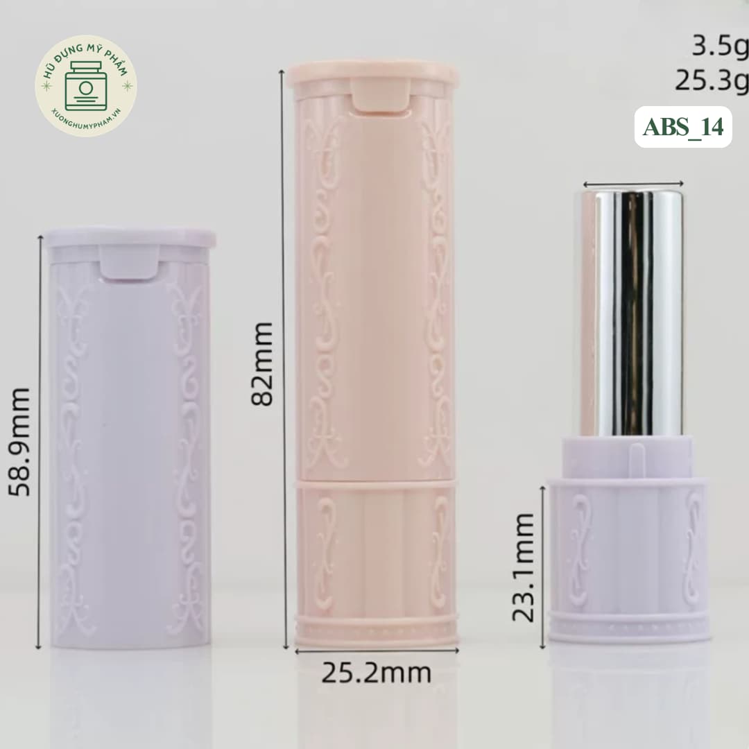 Mẫu vỏ son họa tiết nổi kèm kính soi ABS_14