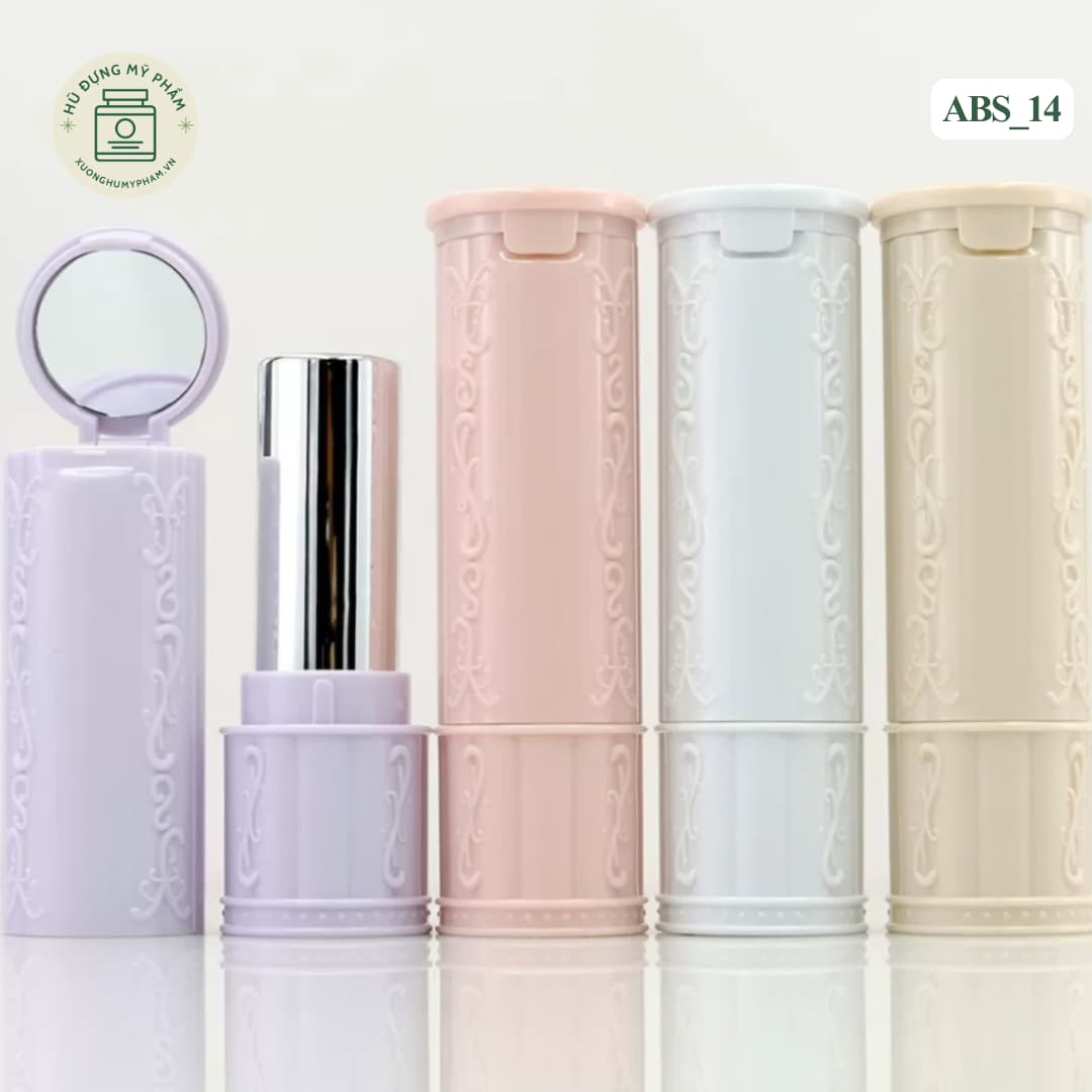 Mẫu vỏ son họa tiết nổi kèm kính soi ABS_14